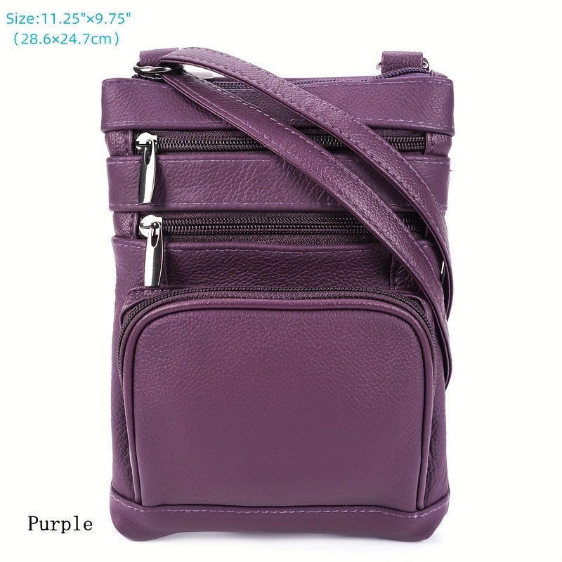 Genuine Leather Shoulder Bag, Super Soft First-layer Cow Leather Crossbody Bag, Multi-functional Smartphone And Computer Storage Bag, 3 Sizes And Many Colors