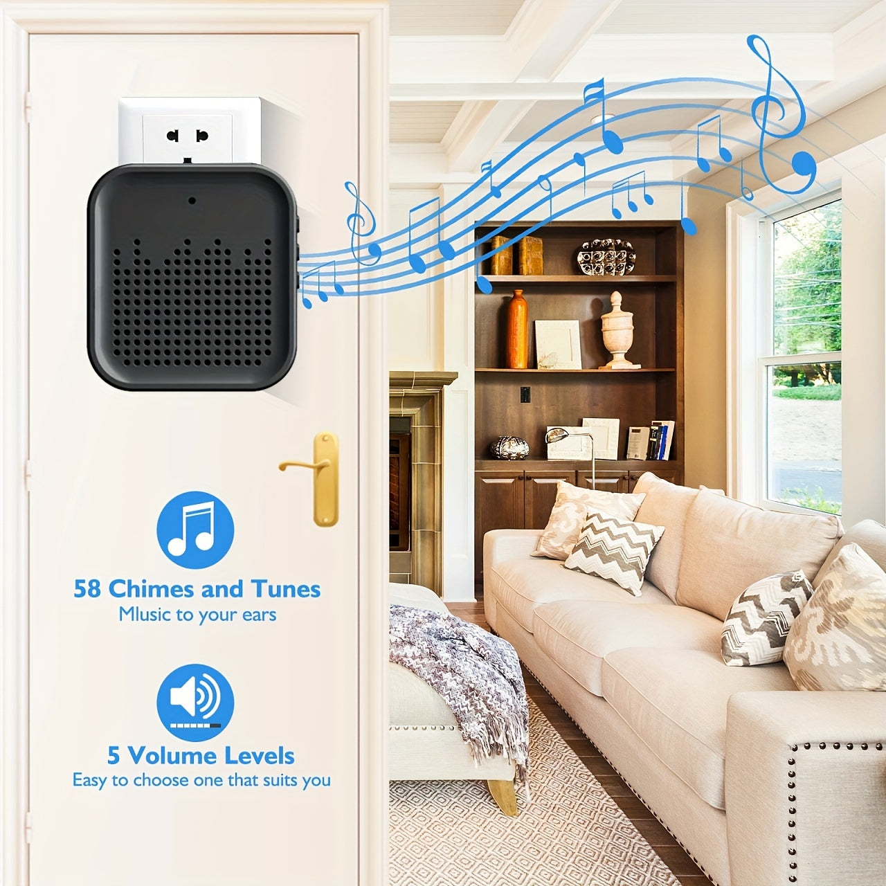 Smart Video Doorbell Camera - HD Video And Enhanced Night Vision, Voice Changer Security System, Wifi Visible Doorbell with Two-Way Intercom, Seamless for Home Monitoring, TUYA Smart App Remote Viewing, Rechargeable Battery