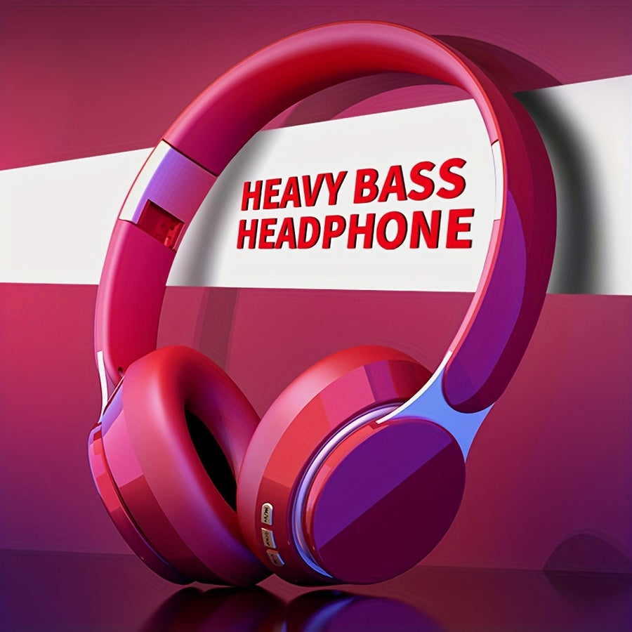 Wireless Wireless Over-Ear Headphones with Built-in Mic, Foldable & Compatible for PC/Tablet/Smartphone - HD Sound Quality, Compatible for for school, Travel, Gaming Headphones