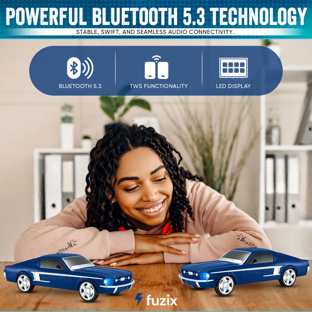 Fuzix WS-1967 Car Bluetooth Speaker – Retro Replica Design with LED Lights, Wireless Stereo Sound, FM Radio, USB/TF/AUX Input, Multiple Playback Modes, Rechargeable Battery, Clear High-Quality Audio, Perfect for Home, Travel, Parties & Festival Gifts