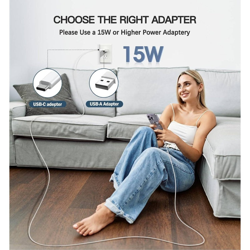 2-Pack Magnetic Wireless 15W Fast Charging Pad for Iphone 16 Pro/Plus, 15, 14, 13, 12, 11, XR, XS, SE (2022) - Qi, Slim Compact, Compatible with Lightning & -C Cables, No Adapter Needed
