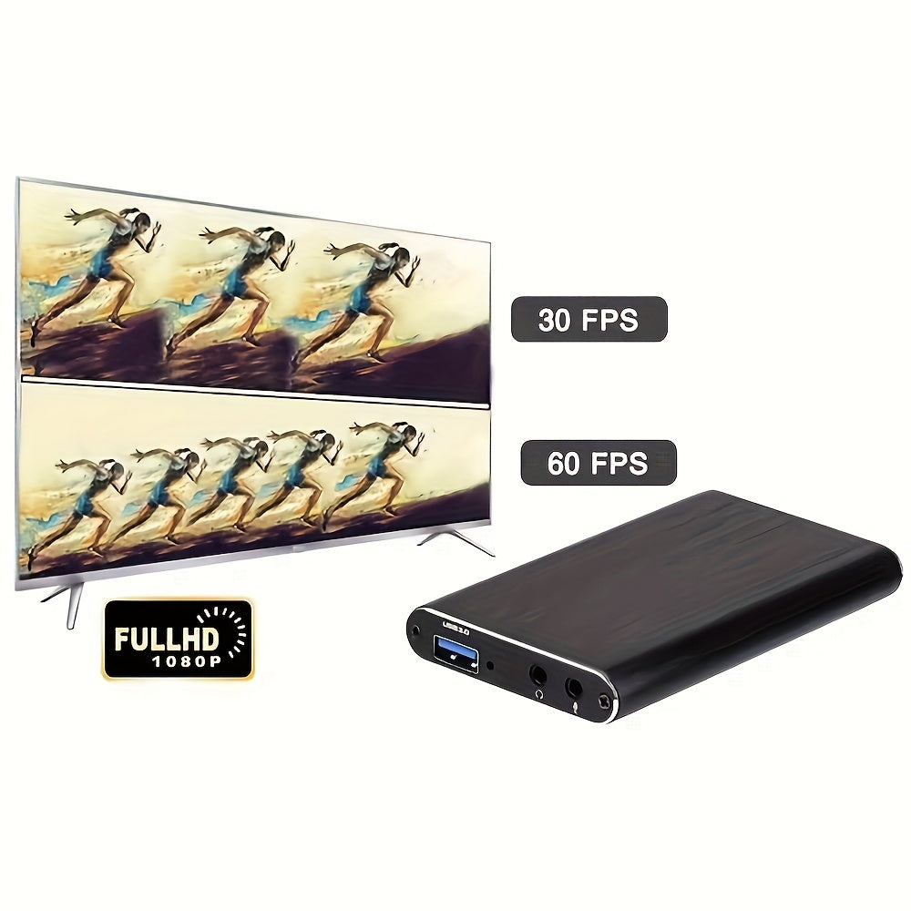 A USB 3.0 Video Capture Card Supporting 4K UHD 60Hz, 1080P 60Frame HD Recorder, Compatible with Live Game Streaming And OBS Capture