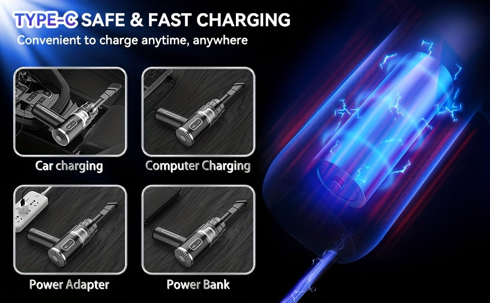 [Belibuy Wireless Mini Vacuum] Belibuy Wireless Mini Vacuum Cleaner | Cordless Handheld Vacuum with Strong 3KPa Suction, USB-Powered, Portable Compact Design, Long Reach Tube & Brush Heads, Lightweight for Car, Home, Office, Electronics - Ideal for Small