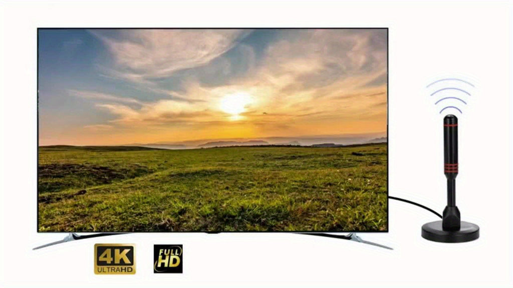 2025 Updated Ultra Thin TV Antenna, Long Range Indoor Antenna For Smart TV And All Older TV's, Digital TV Antenna With High Gain Coaxial Cable
