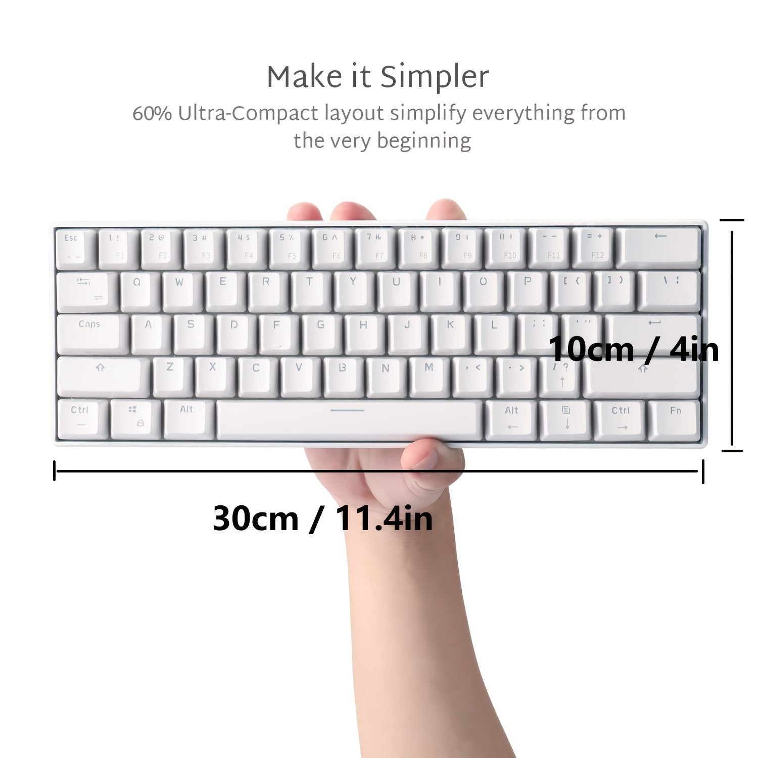 Hot Swappable Red Shaft Wired 60% Mechanical Gaming Keyboard RGB Backlit 61 Keys Blue Switch Green Aixs Cyan Shaft Ultra-Compact Mini High Quality Gaming Keyboard for PC Computer Gamers.