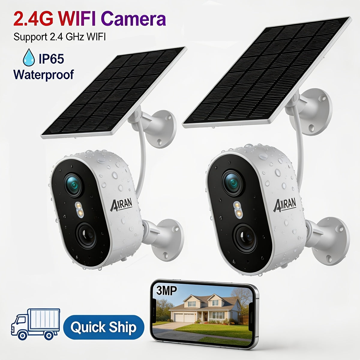 Outdoor Security Camera for Driveway Monitoring, 3MP with AI Motion Detection, 2-Way Audio & Color Night Vision, Cloud Storage Only, PIR Human Detection, Siren Alarm, Alexa Compatible