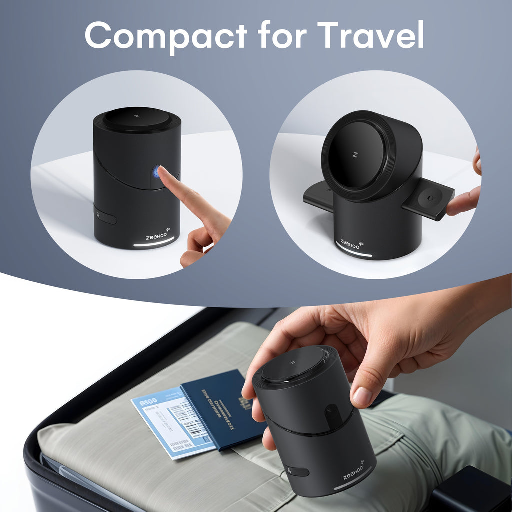 ZEEHOO Wireless Charging Station, CylinTrick-R Qi2 15W Fast Charging, 3-IN-1 Wireless Charger Station for Smart Watch, iPhone, Earbuds