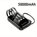 Portable Large Capacity Mobile Power Bank, Spare Battery Pack, Fast Charging, Built-in Intelligent Digital Display Of Power/multiple Data Cables/flashlight, Outdoor Portable Emergency Power Supply Device, Gift For Relatives And Friends