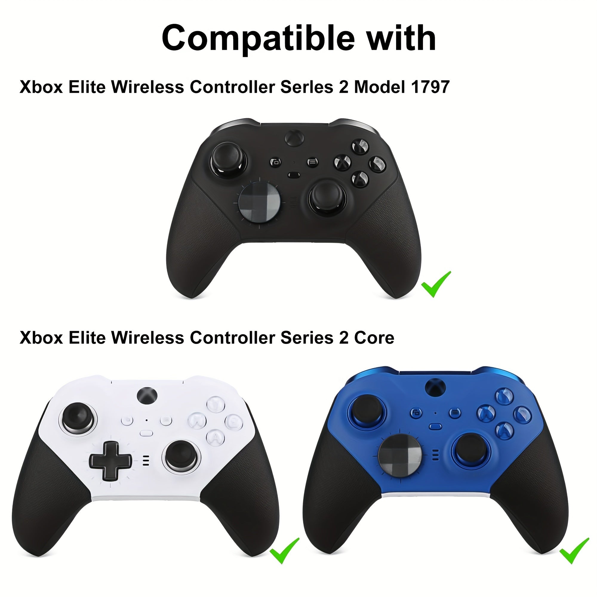 Accessories Set for Xbox Elite Controller Series 2, 13-in-1 Replacement Paddles Thumbsticks Joystick Analog Sticks Parts Repair Kit Component Set with 2 D-Pads, 1 Tool