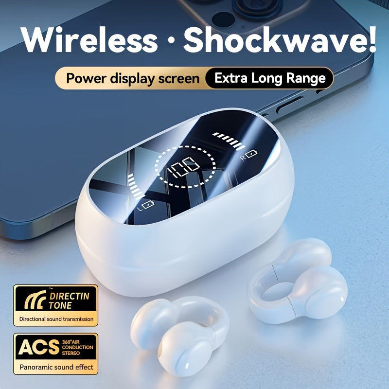 TWS Clip-On In-Ear Wireless Earbuds Ultra High Stereo, Intelligent Noise-Canceling, Long-Range Connectivity, And Sports/Gaming Headset Features