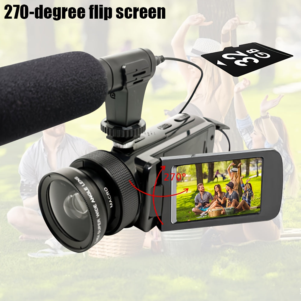 1pc DV100 HD 1080P Digital Video Camera, External Microphone Camera 16 Million Pixel Video Camera, Perfect for Family Gathering, Travel Companion, Video Photo Recording, Christmas Gift