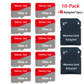 [10-Pack]TF Cards 128MB/256MB/512MB Flash Memory Cards High-Speed Transfer for Tablets, Smartphones, Dash Cameras, Cameras Includes 2 Adapters
