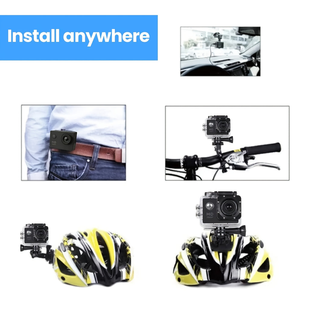HD 1080P Action Camera for Outdoor Sports, Featuring a 2.0-Inch LCD And 170° Wide-Angle Lens, Perfect for Swimming, Rock Climbing, And Cycling. an Ideal Gift for Birthdays And Holidays
