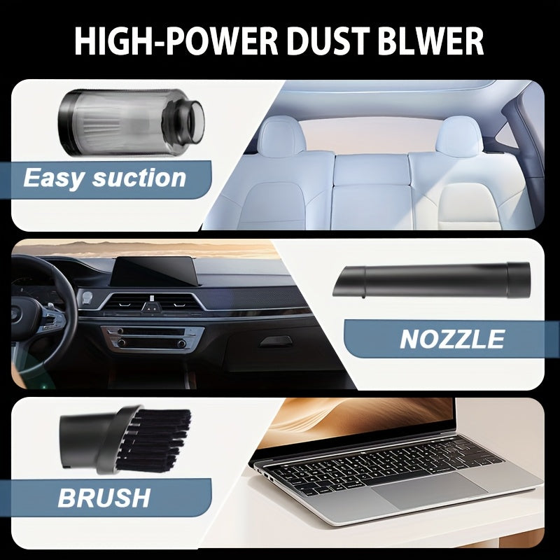 Local Warehouse, Super Powerful Blow & Suction All-in-One Portable Turbo Fan, 130, 000 RPM High Speed Airflow, Cooling, Dust Removal, Snow Blowing, Ignition Aid, Inflatable Pad Aid, Car Cordless Handheld Vacuum/Dust Collector, Car Vacuum Cleaner