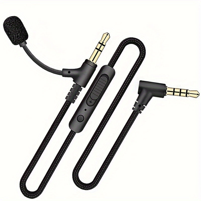 One Unit of QIDUOHAO Premium 3.5Mm Male-To-Male Audio Cable Featuring Adjustable Volume, Suitable for Car AUX And Headset Microphone Connections