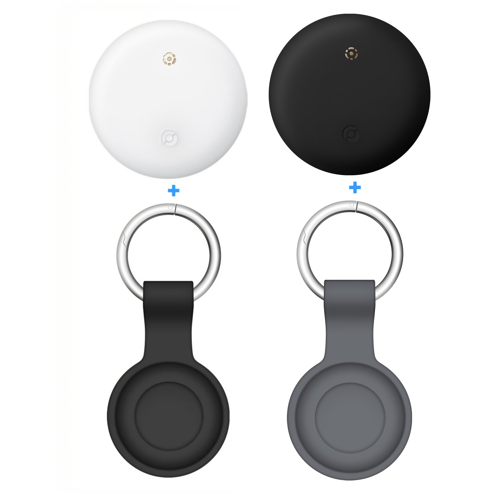 [For IOS] 2 Pack Smart Air Tracker for IOS Find My (Ios Solely) Same Size with Original IOS Tag 2pcs Compatible with Airtag Case Keychain Holder, Item Locator Key Finder for Pets Bags Luggage Cars Anti-Lost, Battery Last for 1 Year Mfi