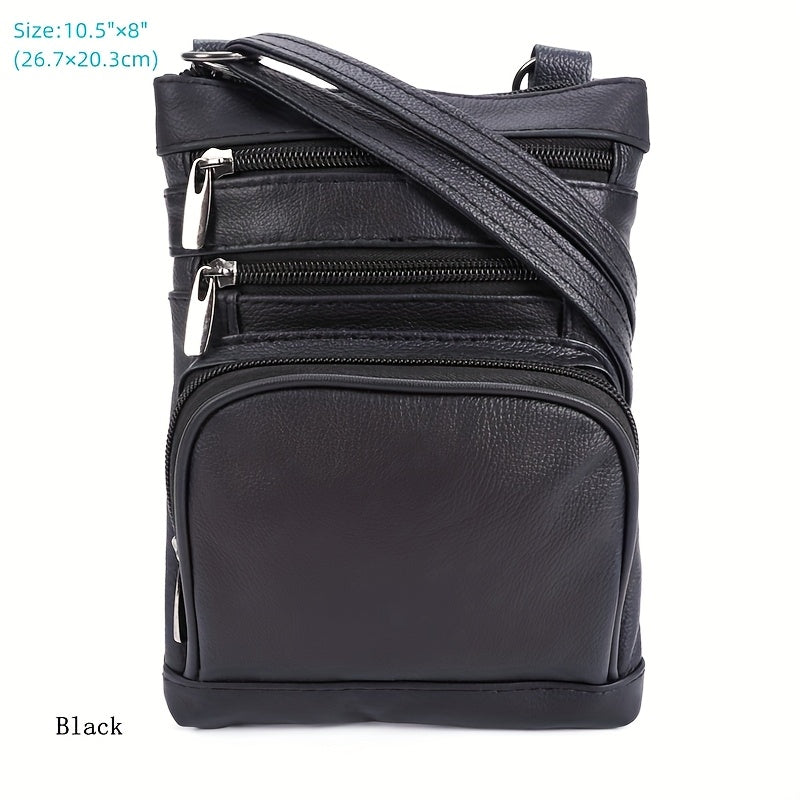 Genuine Leather Shoulder Bag, Super Soft First-layer Cow Leather Crossbody Bag, Multi-functional Smartphone And Computer Storage Bag, 3 Sizes And Many Colors