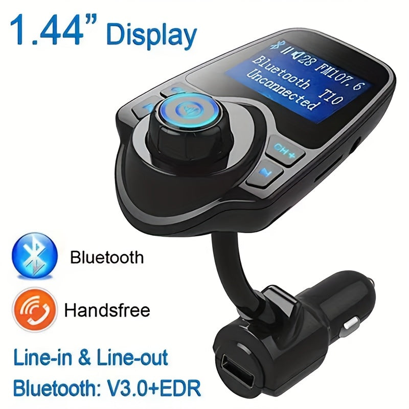 Wireless 5.0 Car Adapter, Hands-Free Receiver, FM Transmitter, Dual USB Charger, Quick Charge, Versatile Wireless Car MP3 Player