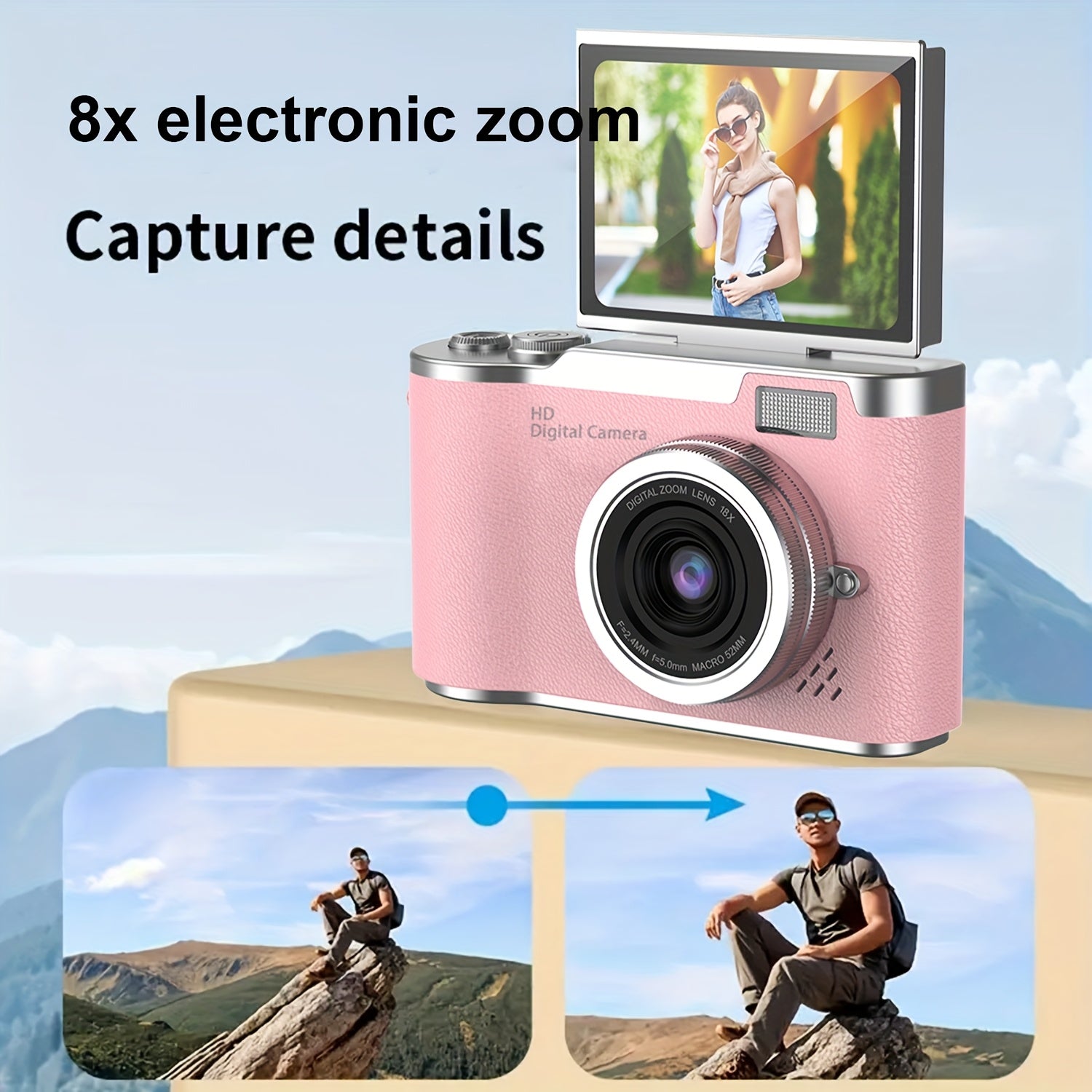 1080P HD Digital Camera Designed for Vlogging, Featuring a 2.4-Inch LCD Screen And Rechargeable Capabilities. Ideal for Beginners, It Comes with a 32GB Card for Photos, Videos, And Webcam Use, Making It a Perfect Gift for Thanksgiving, New Year