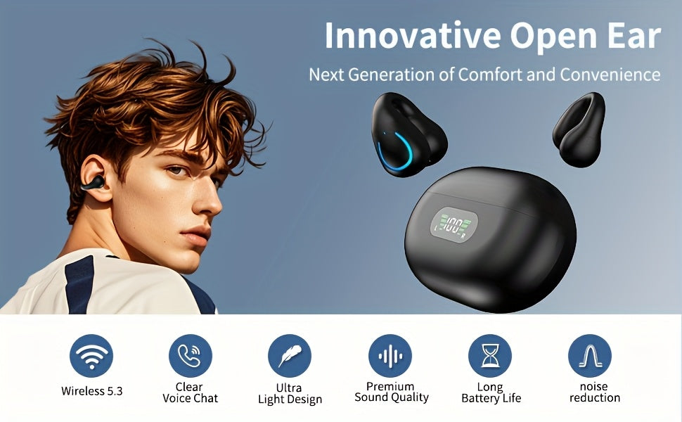 Truly Open Wireless Earphones (Wireless 5.4 TWS), Experience 360° Ambient Awareness & All-day Comfort, Secure Open-ear Fit For Sports/fitness, Advanced ENC Delivers Crystal-clear Calls, Intuitive Touch Control