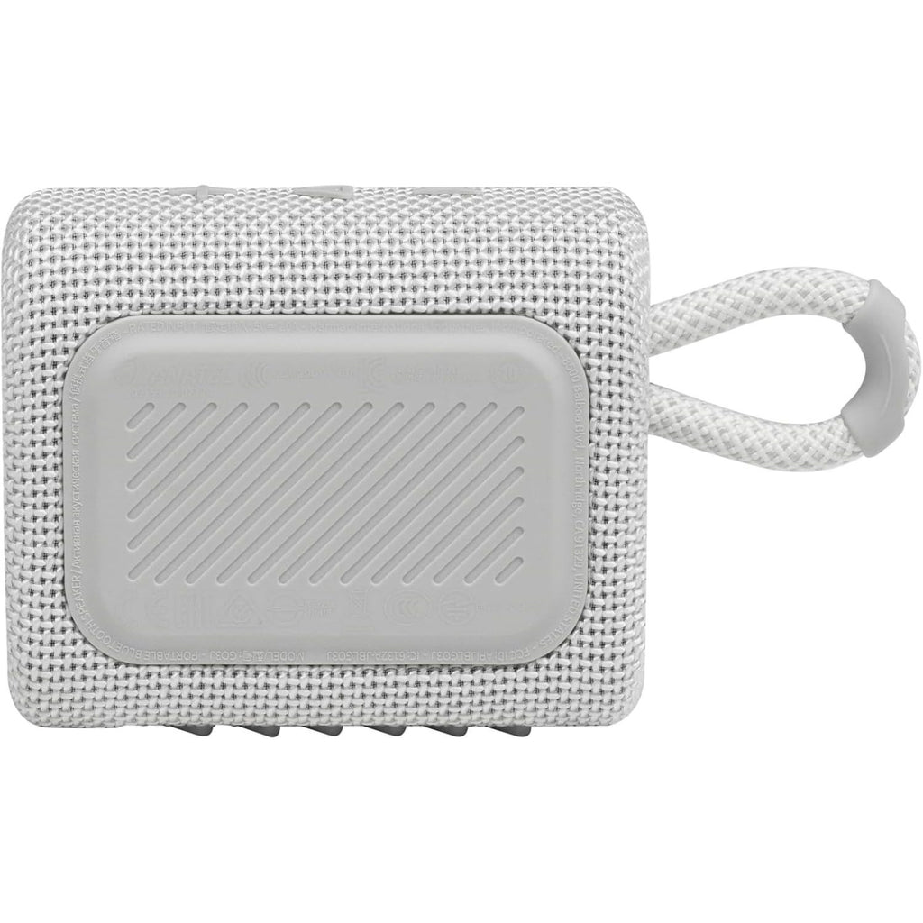 JBL Go 3 Portable Mini Bluetooth Speaker – Big Audio & Punchy Bass in a Pocket-Size Design, IP67 Waterproof & Dustproof for Shower/Beach/Pool, Up to 5 Hours Playtime per Charge, Rugged Fabric & Durable Housing, Integrated Carry Loop, USB-C Fast Recharge,