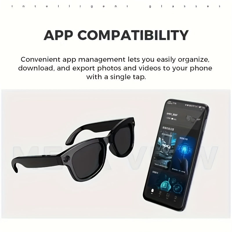 AI Smart Glasses with/without Camera Options, Touch Control, AI ChatGPT, Real Time Translation, 8MP HD Anti-Shake, Blue Light Protection, Noise Reduction Dual Mics, HD Recording & Wireless Calling, for Cycling, Driving, Fishing, Office, Travel FPV