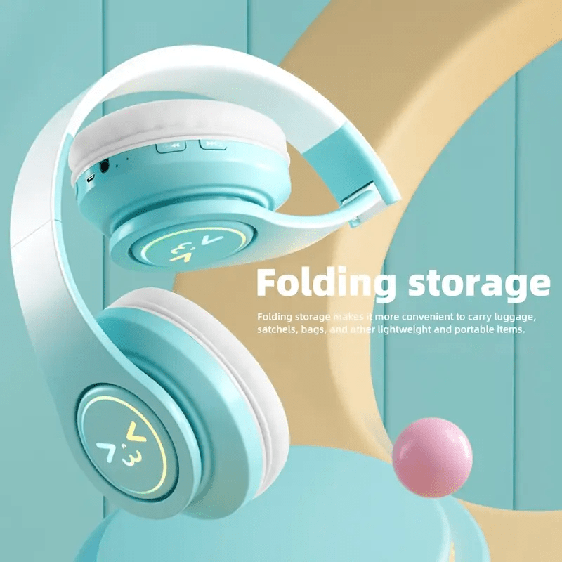 Wireless 5.3 ANC Noise Cancelling Headphones - Foldable Lightweight Over-Ear with Mic, Powerful Bass Stereo - Ideal for Home/ Office & Christmas/ Birthday Gifts