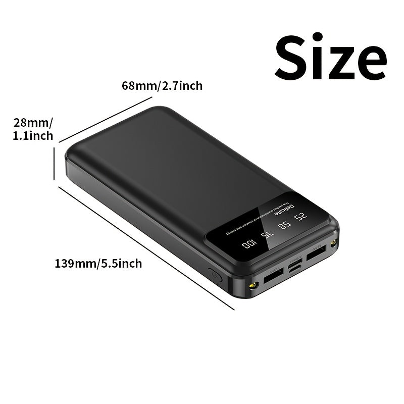 A Portable Power Bank with a Capacity of 50000Mah, Suitable for Charging Mobile Phones And Android Devices, Featuring an LED Display for Power Output And a Flashlight, Ideal for Outdoor Travel As an Emergency Power Source, Backup Battery Pack