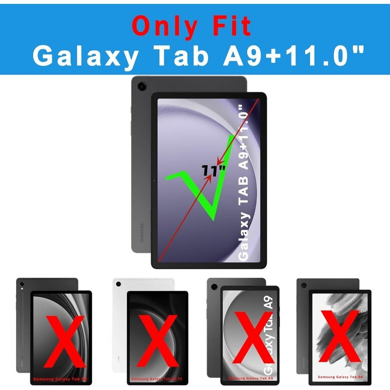Compatible for Samsung for Samsung Galaxy Tab A9 Plus 11 Inch (SM-X210/X215/X216/X218) Tablet Case with Detachable USB-C Keyboard - Magnetic Cover, Pen Slot, External Input, Compatible for iPad Air & MacOS Accessory
