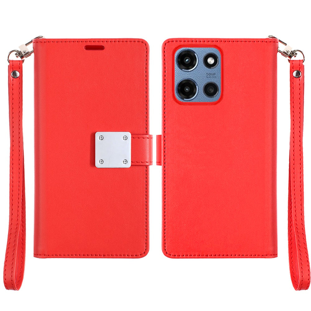 For Motorola Moto G 5G 2025 Phone Case, PU Leather Wallet Stand ID Card Holder Cover