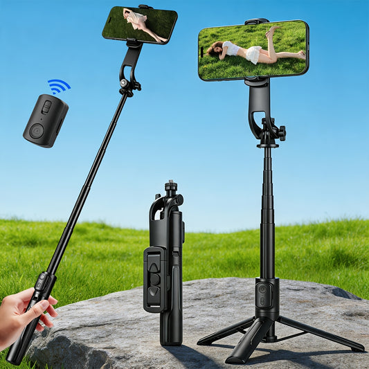 [Wireless Remote Control] 40 Inch Smartphone Selfie Stick Tripod, Expandable Selfie Stick Integrated Smartphone Tripod with Wireless Remote Control, 360 Degree Rotation, Suitable for iPhone 16/15/14/13/12/11 Pro/XS/XR/X/8/7 Plus Smartphone Android Phone