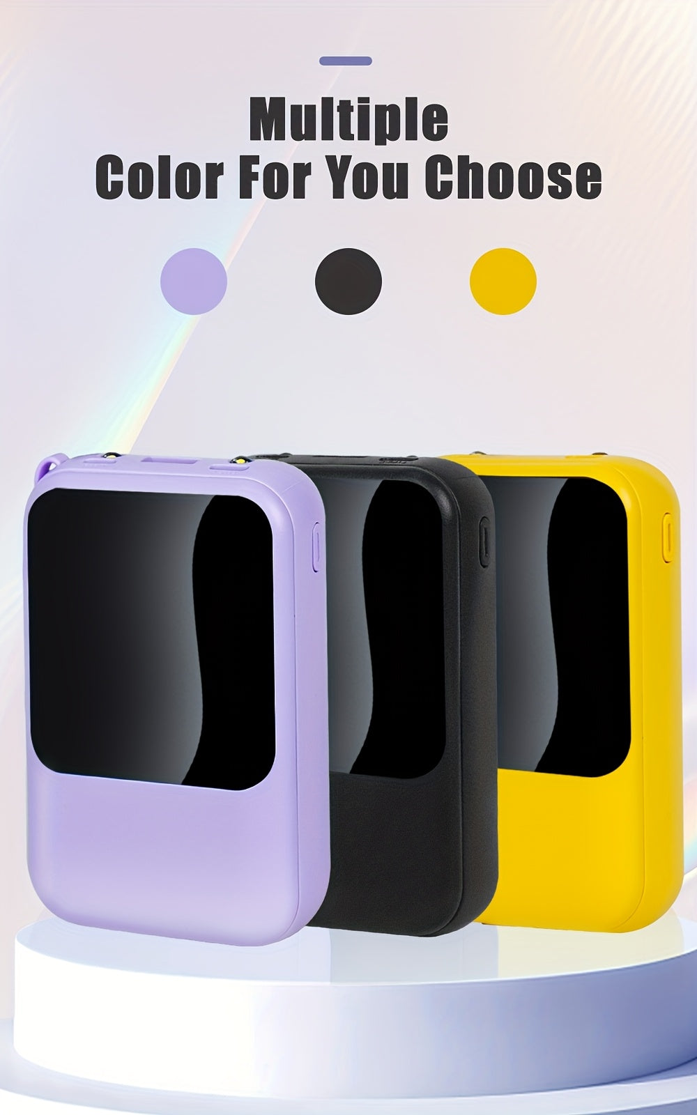 [Outdoor Travel Battery] 10000mAh Mini Cute 5W/15W/22.5W Super Fast Charging Multifunctional Power Bank, Large Capacity Rechargeable Portable Mobile Phone Charger, Built-in 4 Cables, Ultra-Bright LED Lights, Outdoor Travel Battery Packs, Digital Display,