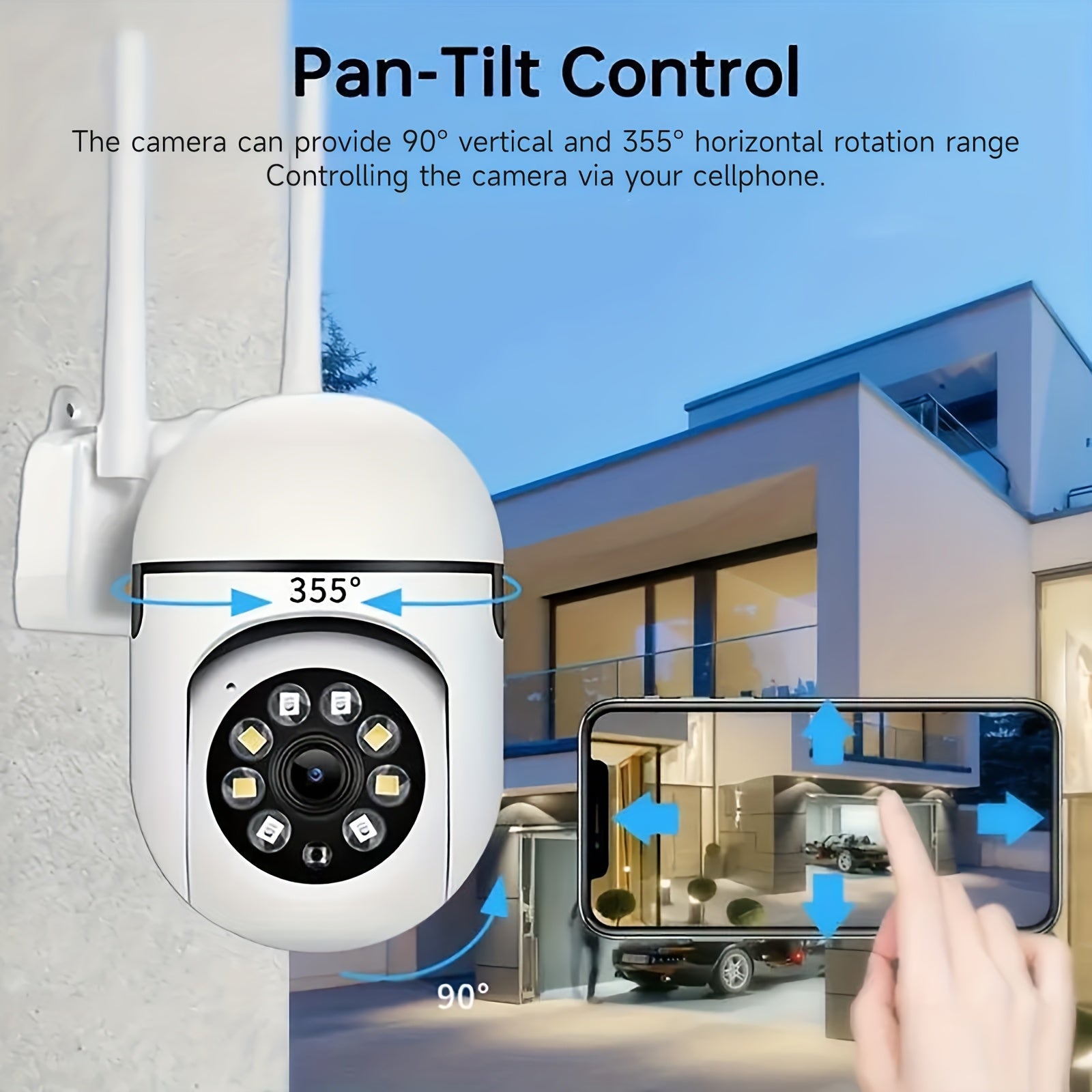 2pcs Dual-Band 2.4/5G WiFi Security Wireless Camera, 355° Pan, AI Motion Detection, Two-Way Audio, Color Night Vision, Cloud & SD Storage, Baby Monitor, Perfect Festival Gifts