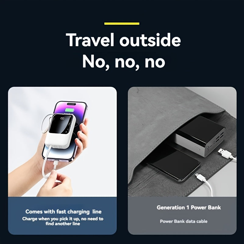2026 New Model, 21000mAh Mini Power Bank, 5W Slow Charging - 22.5W Fast Charging Power Bank, Ultra-thin LED Display Mobile Charger, Compact External Battery Pack Phone Charger, Holiday Gift, High-capacity Power Bank, Compatible with Various