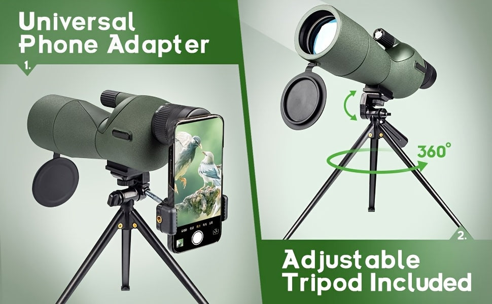 25-75x60 Spotting Scopes With Tripod Carrying Bag And Smartphone Adapter For Target Shooting Hunting Bird Watching Gifts For Dad