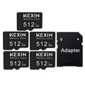 KEXIN 5-Pack 128MB 512MB SD/TF Flash Memory Card - High-Speed Class 4, Secure Compact Size For Phone, Camera, Tablet, Laptop, Car Audio & Game Console, Versatile Compatibility