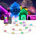 50ft/100ft/200ft/300ft/500ft Permanent Outdoor Light, Smart RGB Eave Light, with APP/remote Control, High Quality, Music Synchronization And Timing Function, for Partys, New Year, Christmas And All Holiday Decor