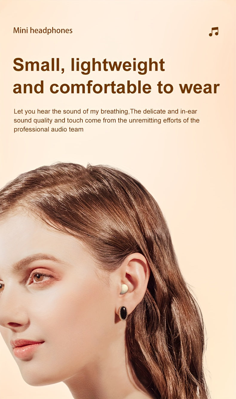 MSHUKCOE Invisible Sleeping Headphones - Ultra Small Mini In Ear Sport 6.0 Bluetooth Wireless Earphones, 6D Bass Sound Effect HIFI Music Earbuds, Low Latency, Dual Noise Reduction, And Sleep/Game Mode, Birthday Gifts for Couples, Students, And Adults