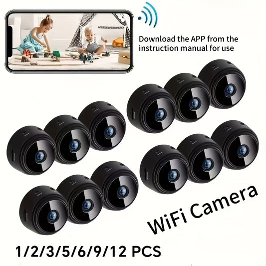 1/ 2/ 3/ 5/ 6/ 9/ 12pcs Wireless Remote Control Monitoring Camera, 1080P High-Definition, 2.4G Wifi, Wide-Angle Monitoring, Remote Observation, with Battery (180MA), Used for Home Security Wifi Monitoring Camera