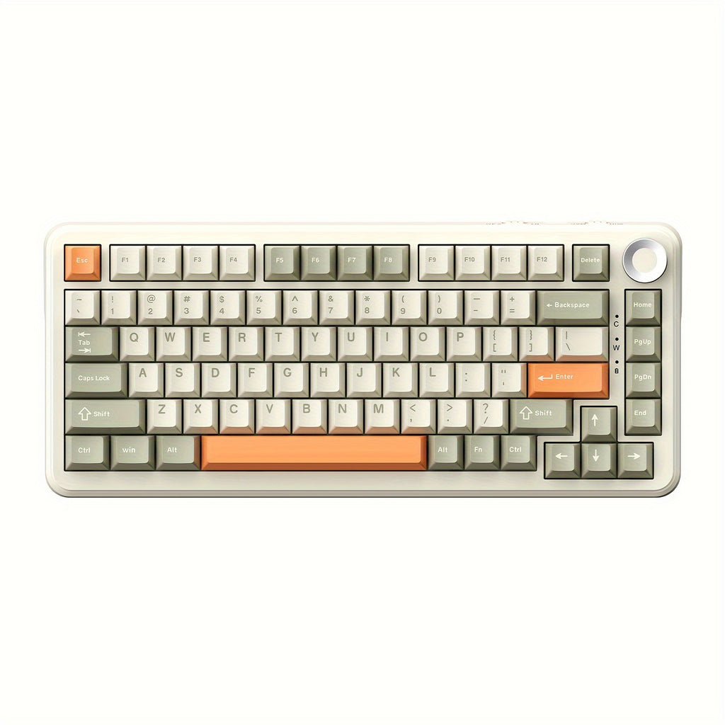 AJAZZ AK820/AK820MAX PLUS 75% (Wired/2.4wireless) RGB Gasket Mechanical Keyboard With Volume Knob, South Facing LED, Poron Foam, PBT Keycaps, Programmable Hot-Swap Keyboard
