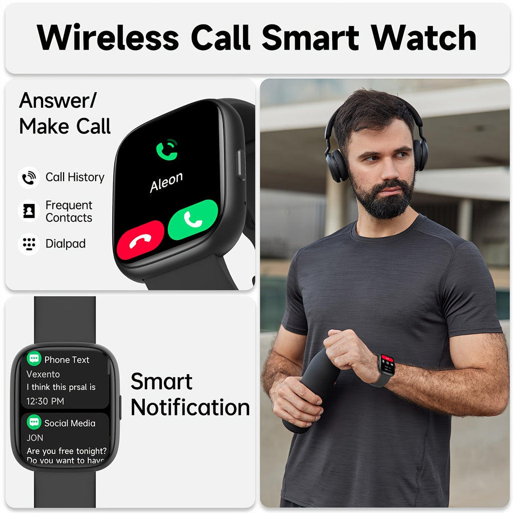 FAWEIO Smart Watch For Men Women Wireless Calling, 1.83" HD Touch Screen Fitness Tracker, 100+ Sports Modes, Built-in Alexa, Dial, Waterproof, For IPhone & Android, Birthday Gifts, Mother'S Day Gift