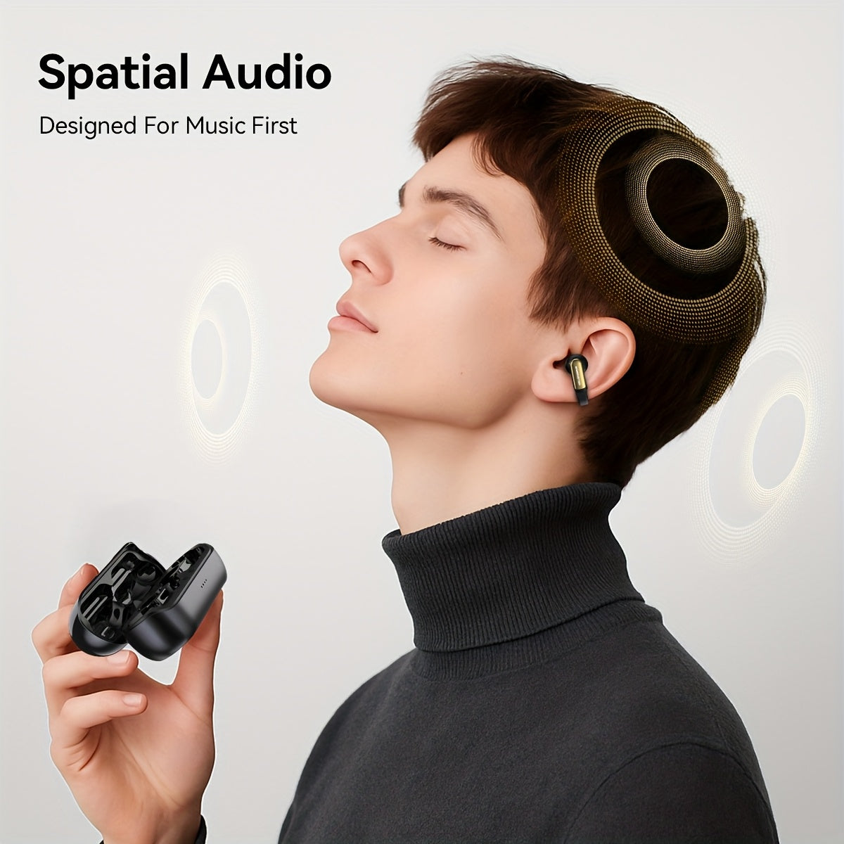 Monster Wireless Earbuds Open AC601, Comfort Clip-On Earbuds, Open Headphones with Environmental Noise Cancellation, Touch Control Wireless Headphones