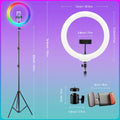 UEGOGO 12" Adjustable Ring Light with 63" Adjustable Tripod, Dimmable RGB LED, USB Power, Control, Selfie And  Lighting, with Phone Stand And Gimbal Clamp, Portable And Durable, for Makeup, Live Streaming