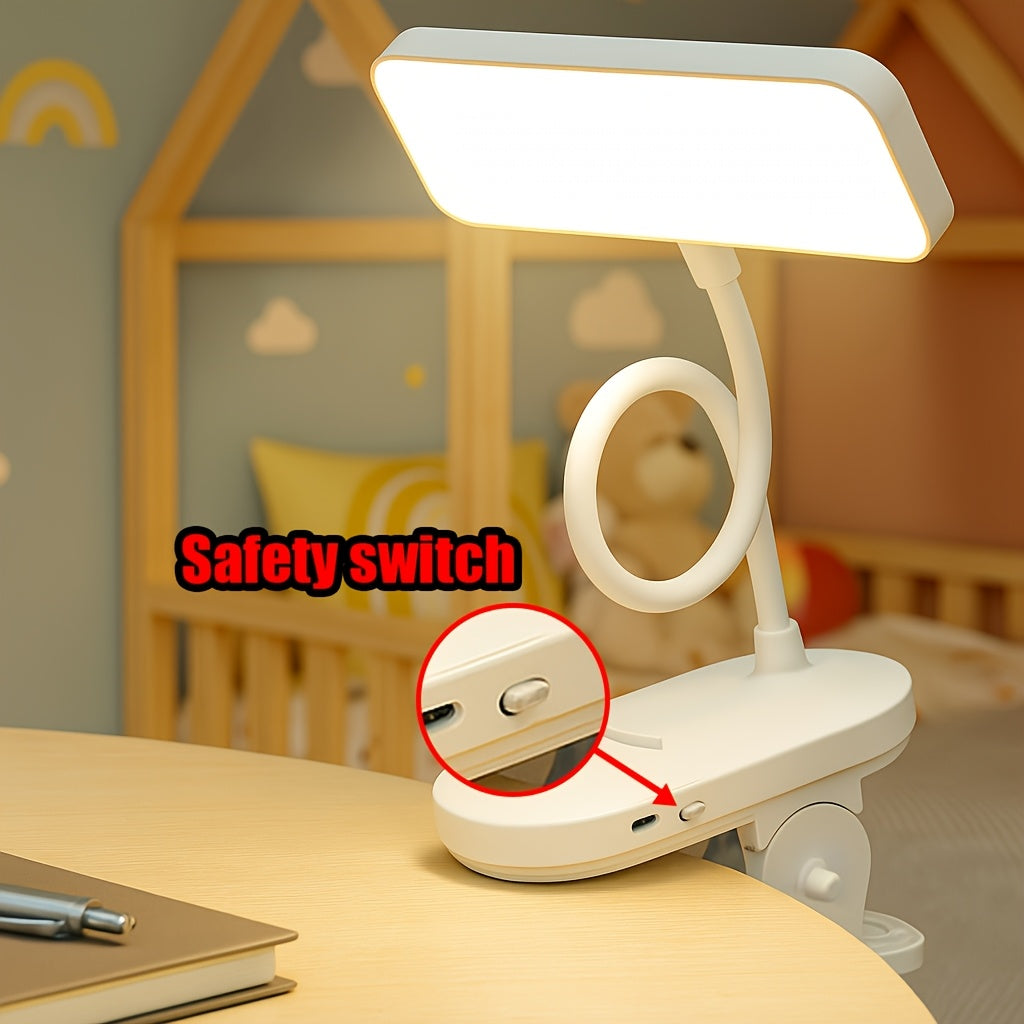 Flexible Gooseneck Desk Lamp with 3 Lighting Modes and 3 Brightness Levels. The Lamp Head Can Be Rotated 360°. LED Study Desk Lamp Is Dimmable. Office, Study and Reading Desk Lamp.
