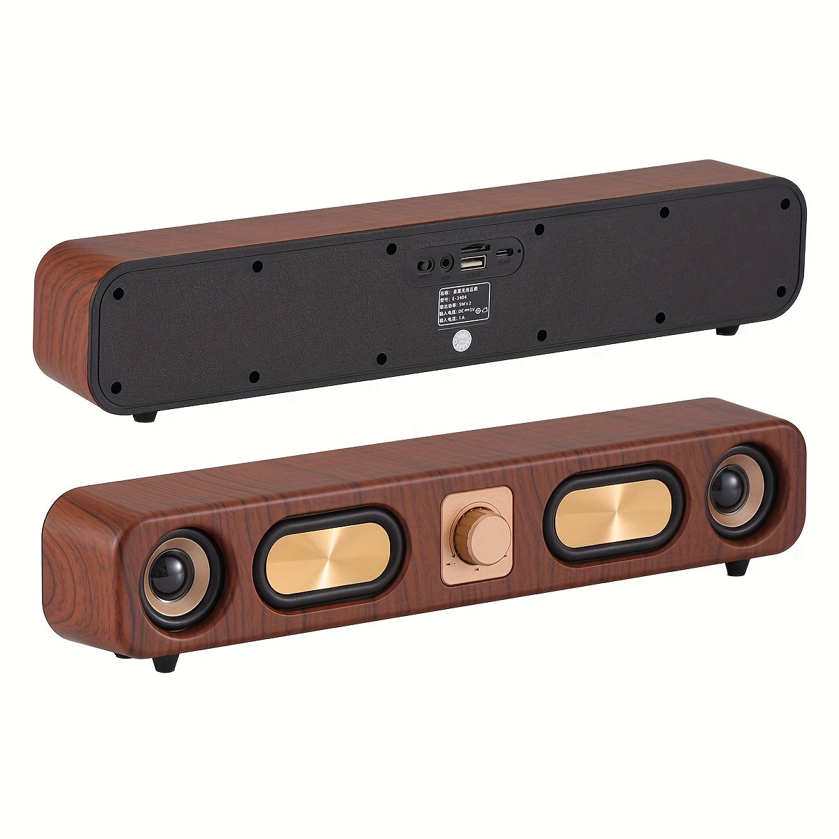 [Vintage|Wireless] Vintage 10W Wireless Bluetooth Sound Bar | Dual 2'' Speakers USB Wired, 3.5mm Aux-in Computer Speakers for Desktop Monitor