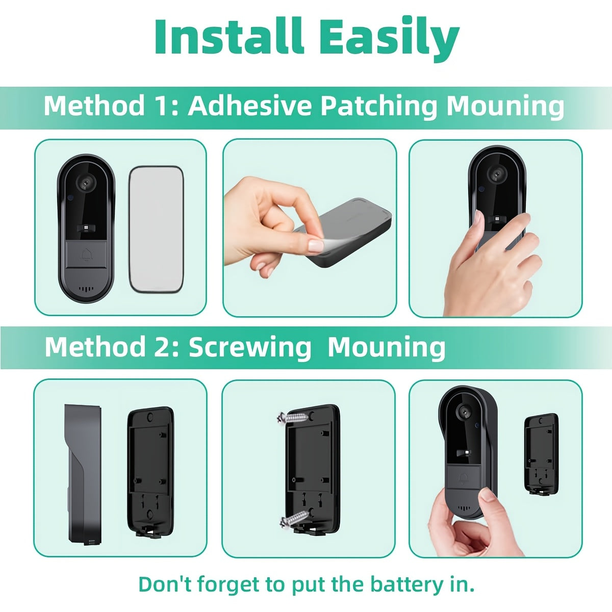 Smart Video Doorbell Camera - HD Video And Enhanced Night Vision, Voice Changer Security System, Wifi Visible Doorbell with Two-Way Intercom, Seamless for Home Monitoring, TUYA Smart App Remote Viewing, Rechargeable Battery