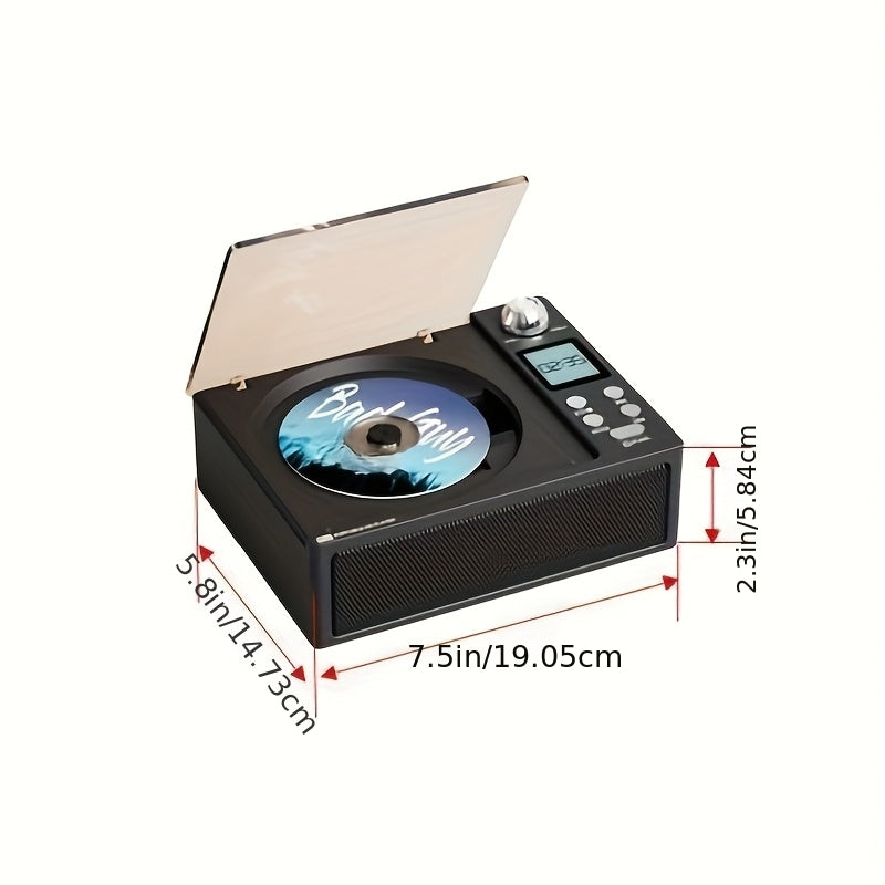[CD Player with Stereo] CD Player with Stereo Speaker, USB Player, AUX Input, Dual Stereo Speakers, FM Radio, Type C Charging, LED Display, Remote Controller, Dual Wireless Model, Stereo Earphone Jack