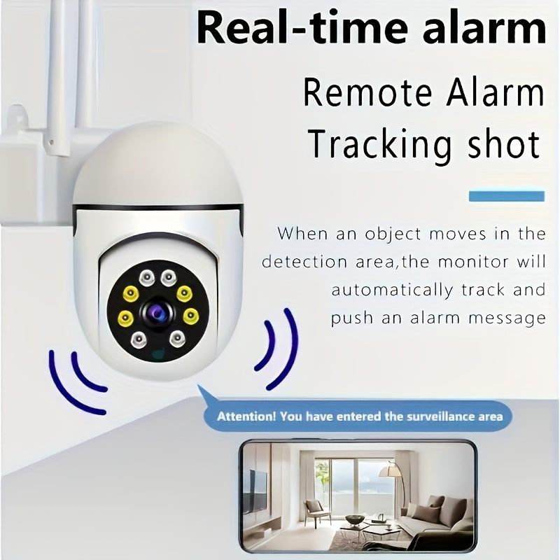 Set of 6 Featuring 1080P Full HD Clarity, Equipped with a 355-Degree Rotatable Panoramic Wireless Round Night Vision Camera, Offers Two-Way Audio, Motion Detection Capabilities, Compatible with Smartphones, USB Powered, Ideal for Home Security