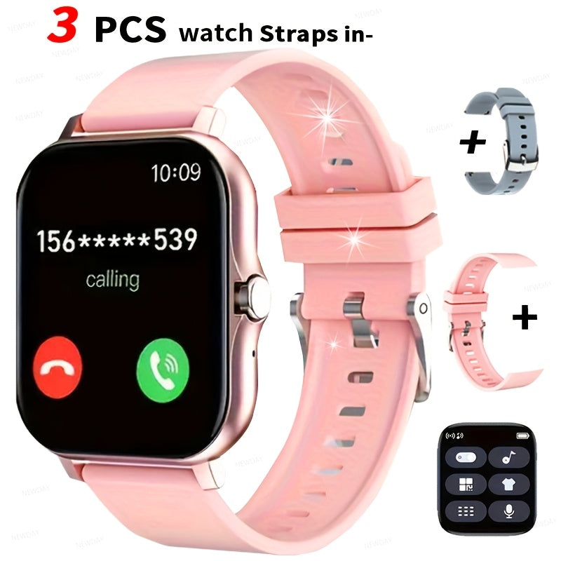 1.83-inch Full Touch Screen Men's And Women's Smartwatches, USB Rechargeable, with Wireless Calling And Message Reminders, Dual TPU Strap, Multiple Exercise Modes Outdoor Fitness Watch, Exercise Recording Pedometer, Email Display, Activity Tracker