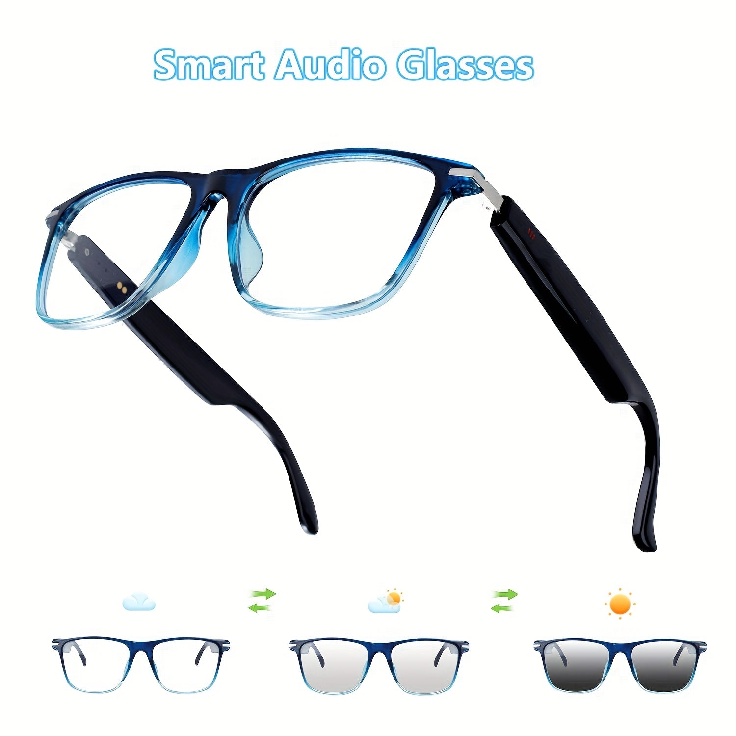 New Smart Glasses For 2025, Automatic Dimming Glasses, Wireless6.0, 3-second Automatic Dimming, Anti Blue Light Lenses Turn Into Sun Lenses In Seconds, Audio Glasses For Listening To Music And Making Phone Calls, Anti Blue Light Glasses Frame